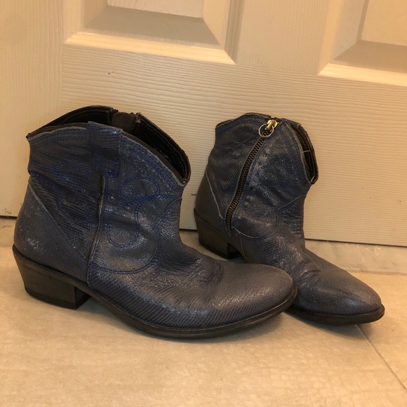 Manas Lea Foscati Leather Italian Cowboy Boots - Picture 14 of 14